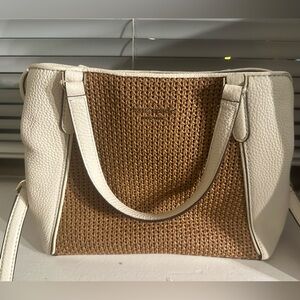 Kate Spade Rattan and White Leather Purse